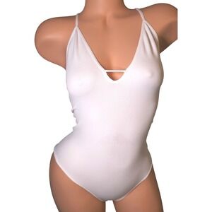 Intimately Free People Move Along Ribbed Strappy Bodysuit Ivory XS/S